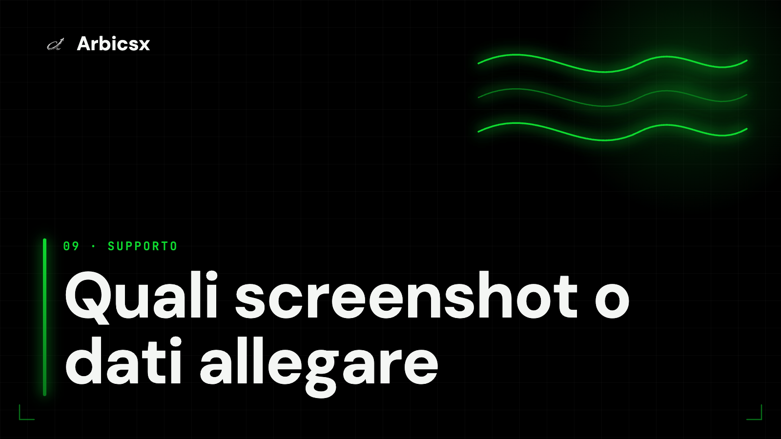 Quali screenshot o dati allegare